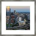 Dallas Aerial Panoramic At Dusk Framed Print