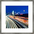 Dallas Skyline Super Moon Framed Print