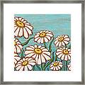 Dancing Daisy Daydreams In Parrot Blue Skies Framed Print