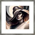 Dark Elements Woman With Hat Portrait 3 Framed Print