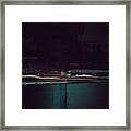 Darkest Night - Black And Blue Modern Abstract Landscape Painting Framed Print