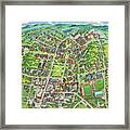 Dartmouth College Campus Map Framed Print
