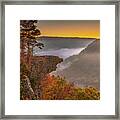 Dawn At Hawksbill Crag - Whitaker Point Arkansas Framed Print