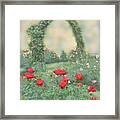 Dawn In The Rose Garden Framed Print