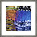 Day Into Night Abstract Orange And Blue Framed Print