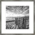 Daybreak On The Dunes Black And White In Square Framed Print