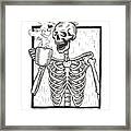 Dead Inside Skeleton Coffee Halloween Meme Framed Print