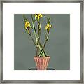 Decorative Clay Pot With Flowers Framed Print