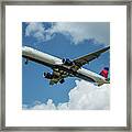 N308dn Delta Air Lines Airbus A321 Landing Hartsfield-jackson Atlanta International Airport Art Framed Print