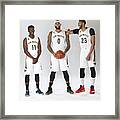 Demarcus Cousins, Jrue Holiday, and Anthony Davis Framed Print