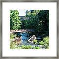 Deschutes River And Pedestrian Bridge Framed Print