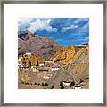 Dhankar Gompa Is A Village,himachal Pradesh Framed Print