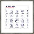 Digital Marketing Icon Set With Editable Stroke And Pixel Perfect. Framed Print
