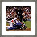 Dioner Navarro And Chase Utley Framed Print