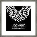 Dissent Collar, Rbg Poster, Ruth Bader Ginsburg Framed Print