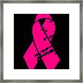Distressed Pink Ribbon Framed Print