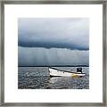 Down East Skiff At Anchor Framed Print