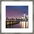 Downtown New York As Observed From Jersey City Framed Print