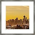Downtown Seattle Sunrise Panaroma Framed Print