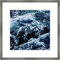 Dramatic Sea Waves Storm From Aerial View. Deep Dark Blue Ocean Framed Print