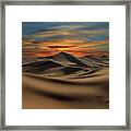 Dramatic Sunset In Desert Framed Print