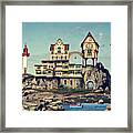 Dream House By The Sea, Surreal Architecture Collage Framed Print