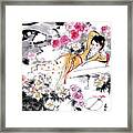 Dream Of The Red Chamber - Woman Laying In Garden Framed Print