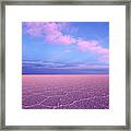 Dreamy Pink Clouds Above The Salar De Uyuni Bolivia Framed Print