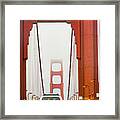 Driving Into Low Clouds And Fog On The Golden Gate Bridge Framed Print