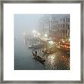 Dsc03705 - Rio Del Vin In The Fog, Venice Framed Print