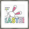 Easter Bunny And Sweet Pastel Color Palette Framed Print