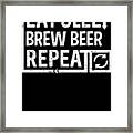 Eat Sleep Brew Beer Framed Print