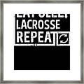 Eat Sleep Lacrosse Framed Print