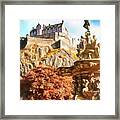 Edinburgh Castle And Ross Fountain Edinburgh Scotland Painterly Framed Print