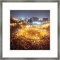 Egyptian Protesters Clash With Police Framed Print