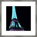 Eiffel Tower - Blue And Purple Abstract Framed Print