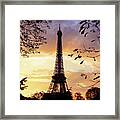 Eiffeltower Silhoutte Morning Sky - Paris Framed Print