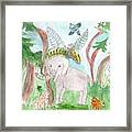 Elephoot And Forest Friends Framed Print