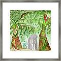 Elephoot Under Banyans Framed Print