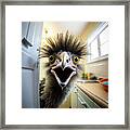 Emu In The Kitchen 02 Framed Print