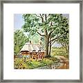 English Thatched Roof Cottage Framed Print