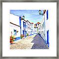 Ericeira Old Town Street Painting Framed Print