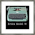 Erika Model 10 Vintage Typewriter Color Framed Print