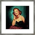 Evening Glamour Girl By Art Frahm Glamour Pin-up Wall Art Decor Framed Print