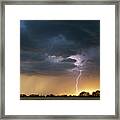 Evening Lightning Framed Print