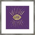 Evil Eye Gold On Purple #1 #drawing #decor #art Framed Print