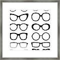Eyeglasses Icons Framed Print