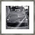 F I A T Cinquecento Classic Car In Black And White Framed Print