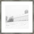 Fade To White - Vanishing Point Perspective Of Wi Barn In Blizzard Framed Print