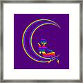 Fairy On A Crescent Moon Framed Print